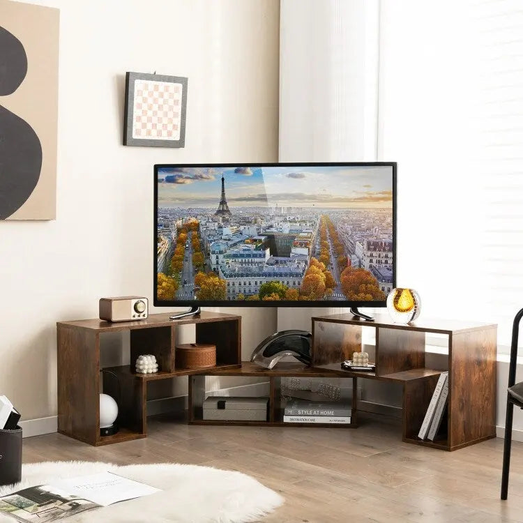 3 Pieces TV Stand Console Entertainment Center for TVs up To 65 Inch with Bookcase Shelves - 26.5 x 12 x 17 (L x W x H)