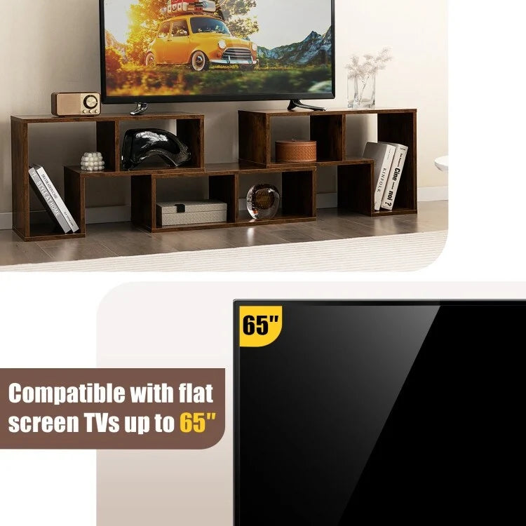 3 Pieces TV Stand Console Entertainment Center for TVs up To 65 Inch with Bookcase Shelves - 26.5 x 12 x 17 (L x W x H)