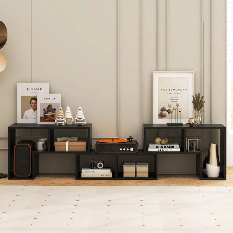 3 Pieces TV Stand Console Entertainment Center for TVs up To 65 Inch with Bookcase Shelves - 26.5 x 12 x 17 (L x W x H)