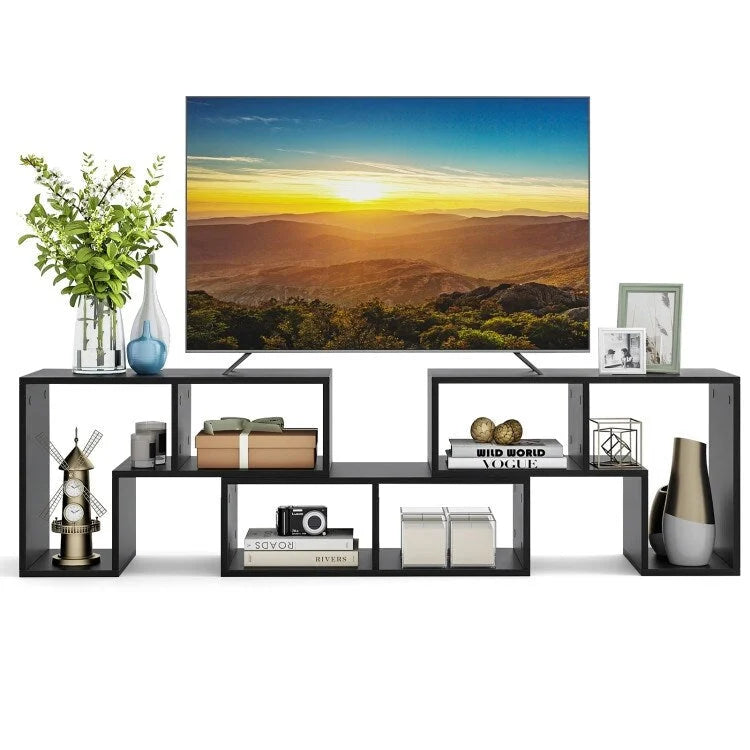 3 Pieces TV Stand Console Entertainment Center for TVs up To 65 Inch with Bookcase Shelves - 26.5 x 12 x 17 (L x W x H)