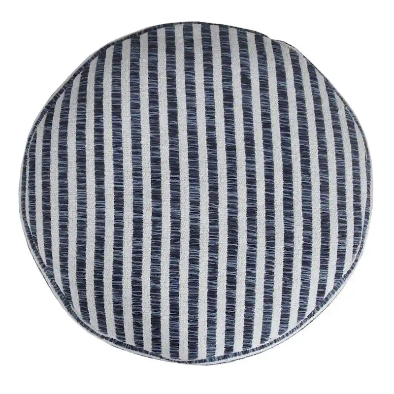 18 Pouf rotondo a righe blu e bianche
