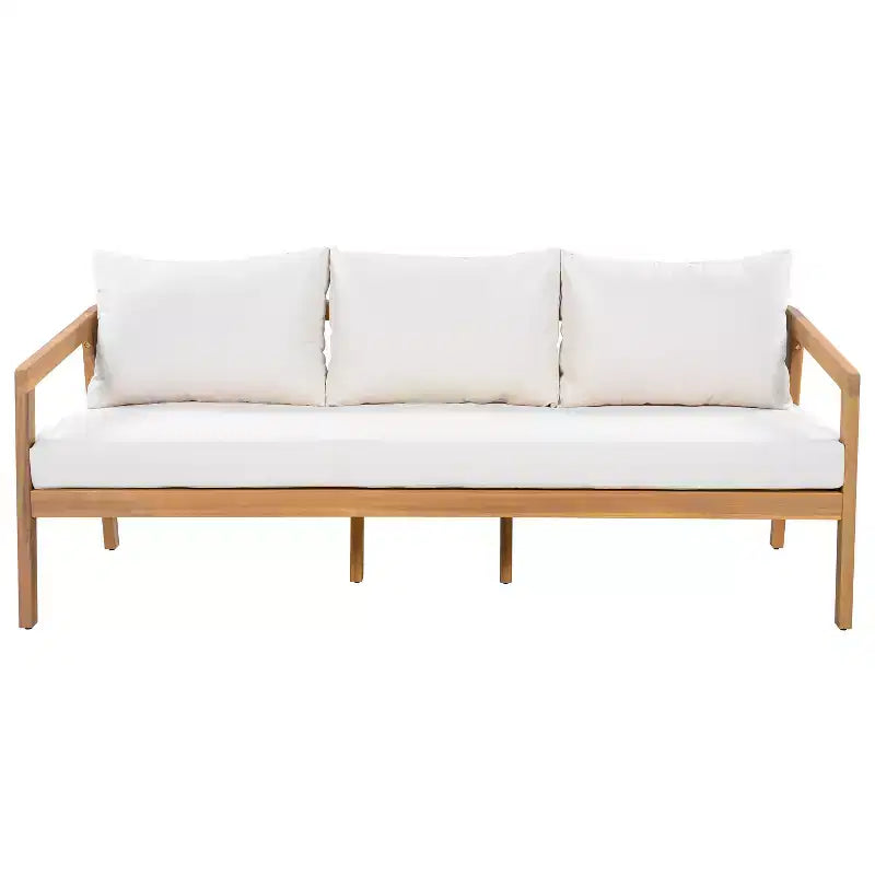 Christopher Knight Home Sunny Set Salotto Moderno a 5 Pezzi in Acacia con Tavolo Rettangolare a Doghe e 7 Posti