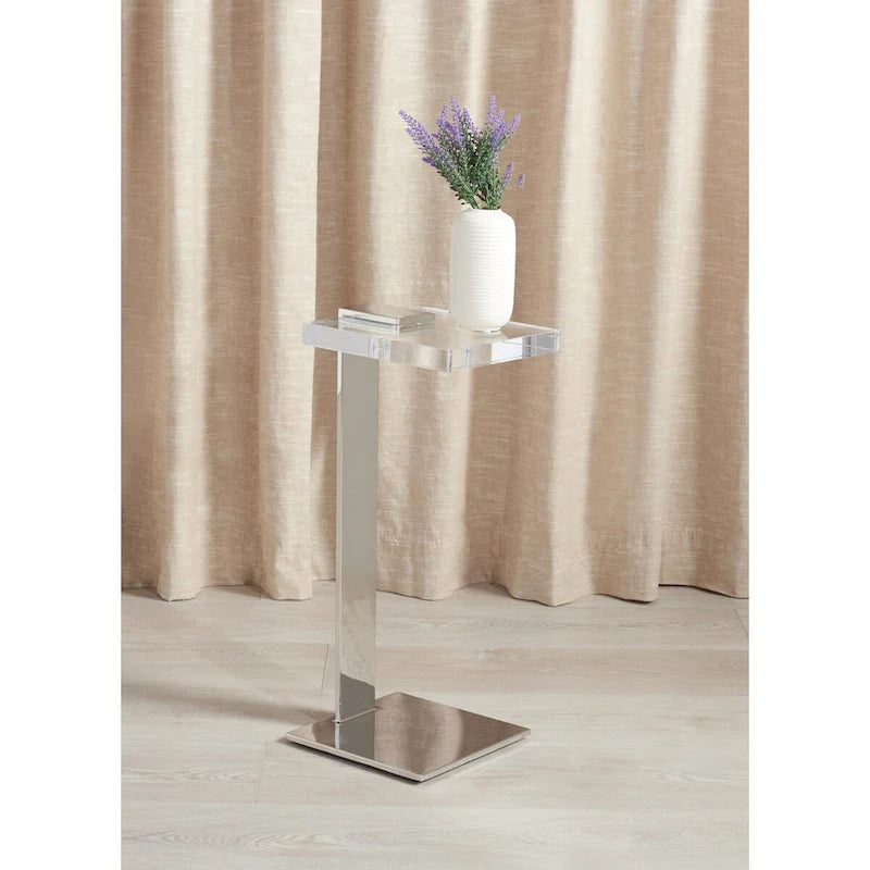 SAFAVIEH Couture Shiloh Acrylic Drink Table - 9.8 W x 9.8 L x 24 H - 10Wx10Dx24H