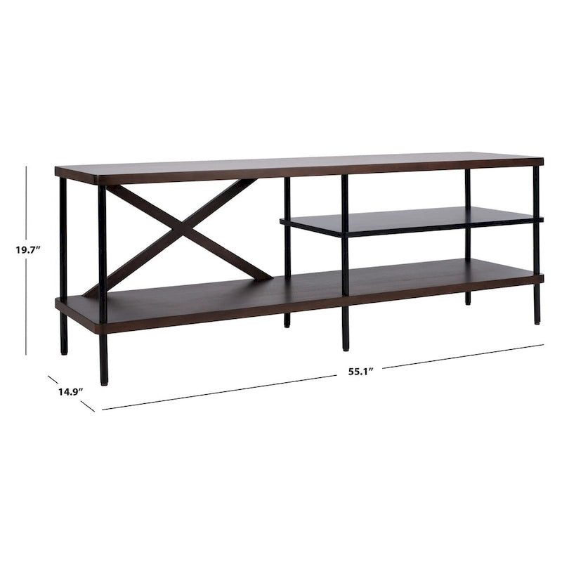 SAFAVIEH Tawny Industrial Media 55 TV Stand - 55.1 x 15 x 19.7 - 55Wx15Dx20H