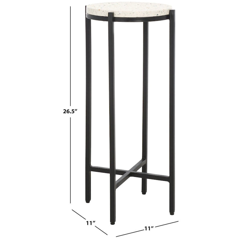 Tavolino rotondo Safavieh Morgana con ripiano in marmo (completamente assemblato) - 28 cm L x 28 cm P x 67 cm H - 28Lx28Px67A