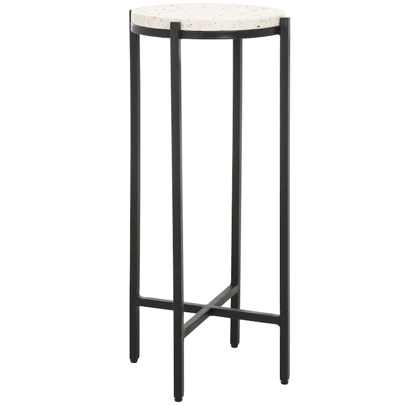 Tavolino rotondo Safavieh Morgana con ripiano in marmo (completamente assemblato) - 28 cm L x 28 cm P x 67 cm H - 28Lx28Px67A