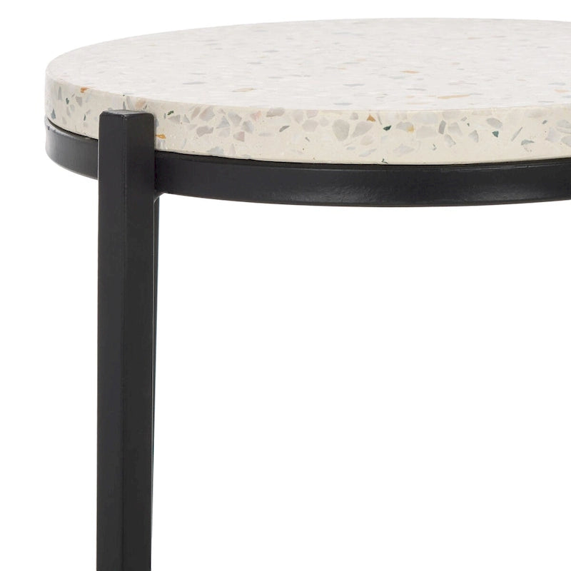 Tavolino rotondo Safavieh Morgana con ripiano in marmo (completamente assemblato) - 28 cm L x 28 cm P x 67 cm H - 28Lx28Px67A