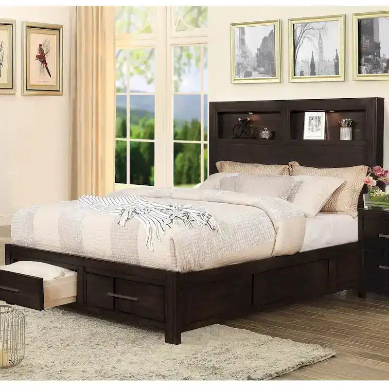 Furniture of America Dito Transitional Solid Wood Storage Bed
