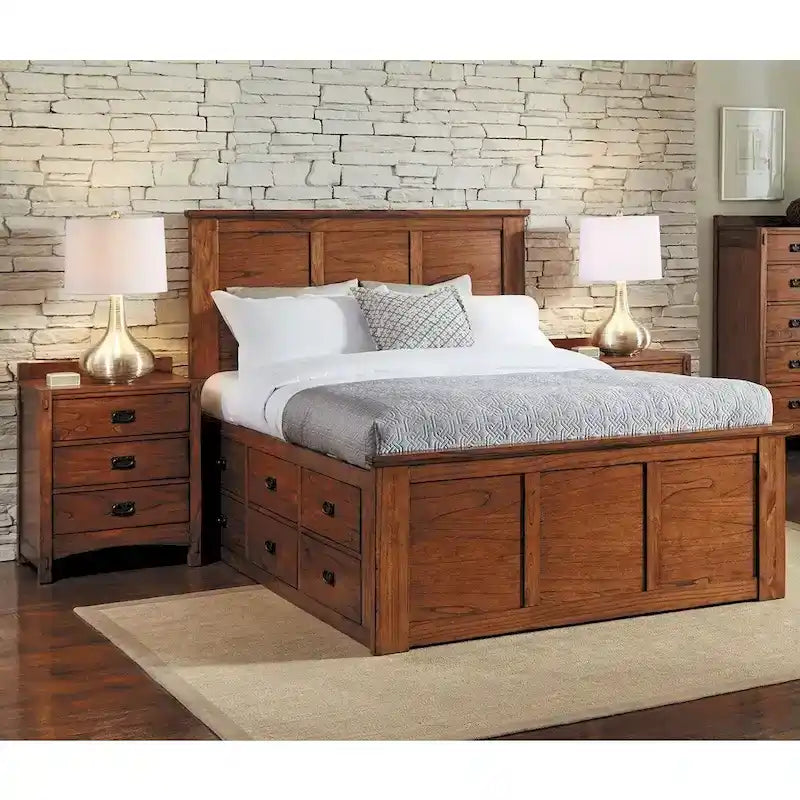 Aira 3-piece Solid Wood Queen Storage Bedroom Set