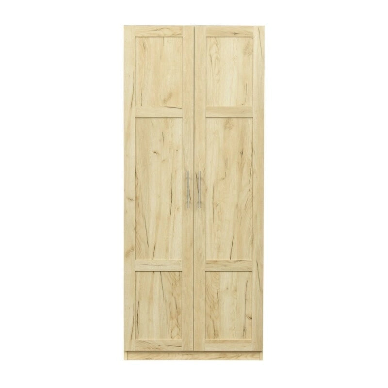 High Armoire Wardrobe and Storage Cabinet with 2 Doors and 3 Partitions to Separate 4 Storage Spaces 29.53W x 15.75 D x70.87H