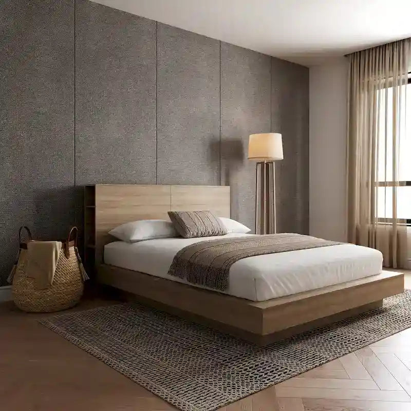 Marconi Platform Bed with Storage Headboard