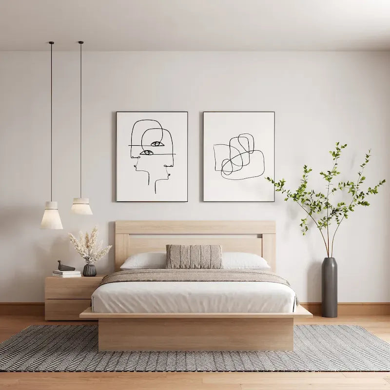 Set camera da letto Malibu 3 pezzi con letto, testiera e comodino