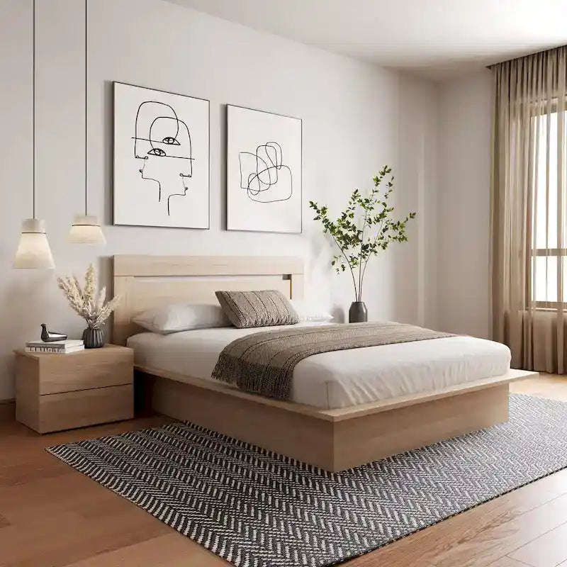 Set camera da letto Malibu 3 pezzi con letto, testiera e comodino