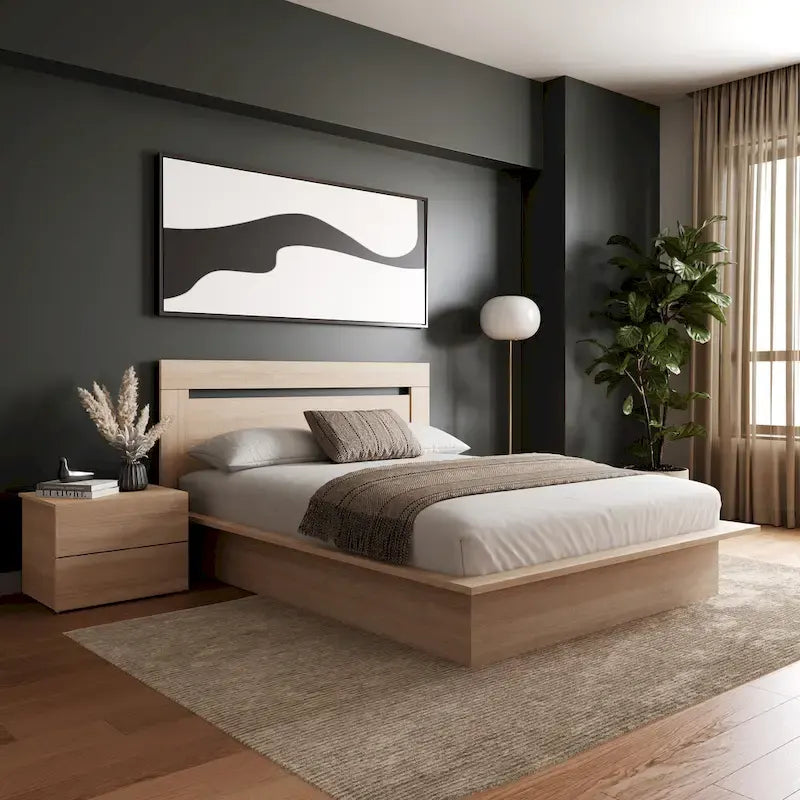 Set camera da letto Malibu 3 pezzi con letto, testiera e comodino