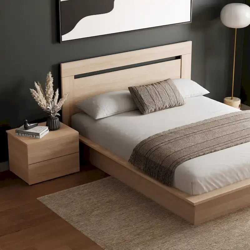 Set camera da letto Malibu 3 pezzi con letto, testiera e comodino