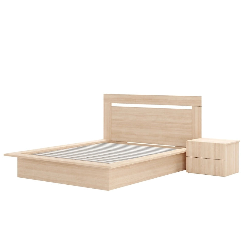 Set camera da letto Malibu 3 pezzi con letto, testiera e comodino