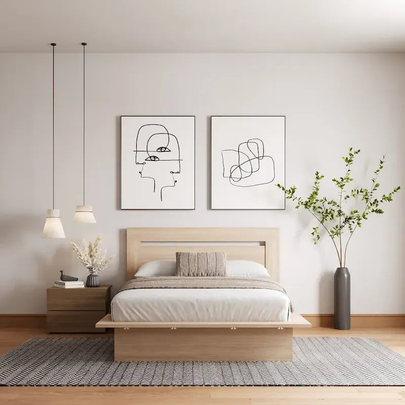 Set camera da letto Malibu 3 pezzi con letto, testiera e comodino