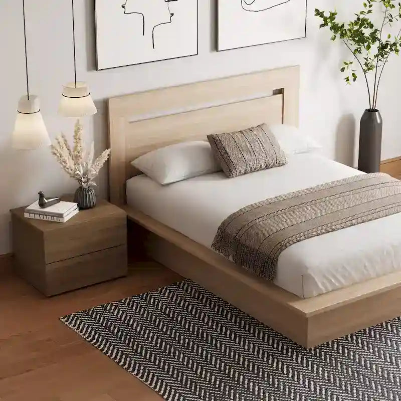 Set camera da letto Malibu 3 pezzi con letto, testiera e comodino