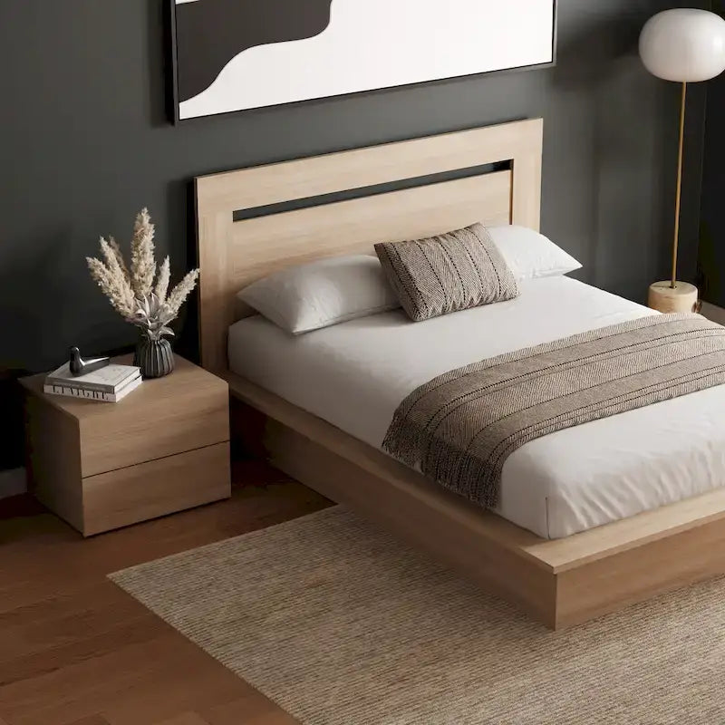 Set camera da letto Malibu 3 pezzi con letto, testiera e comodino