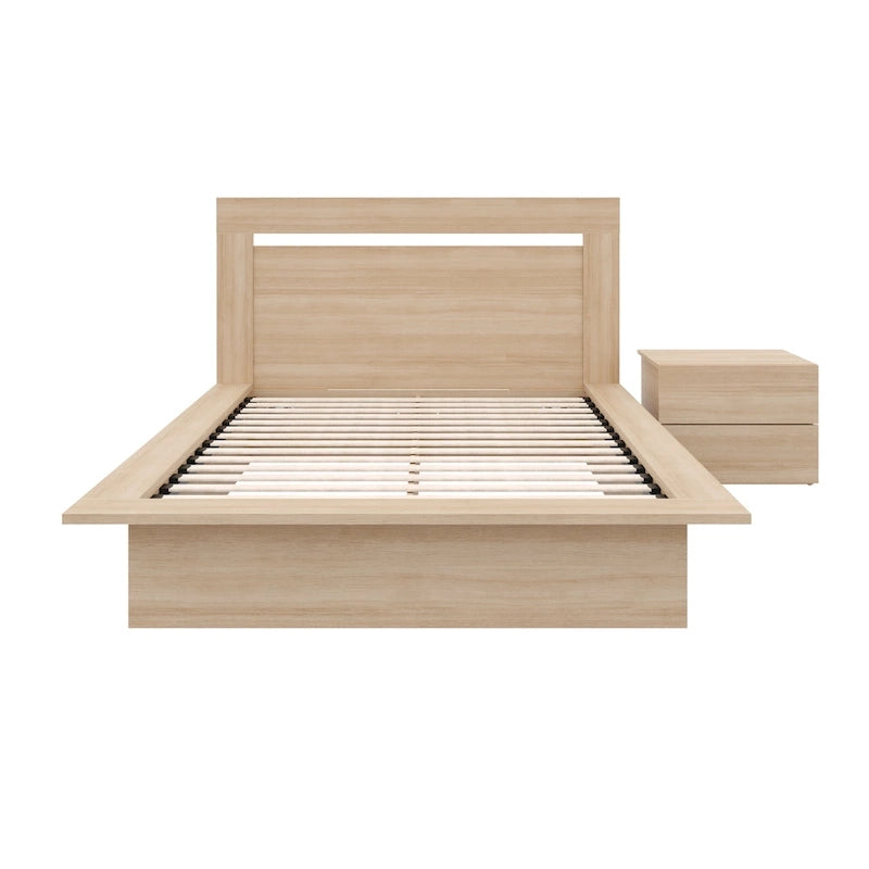 Set camera da letto Malibu 3 pezzi con letto, testiera e comodino