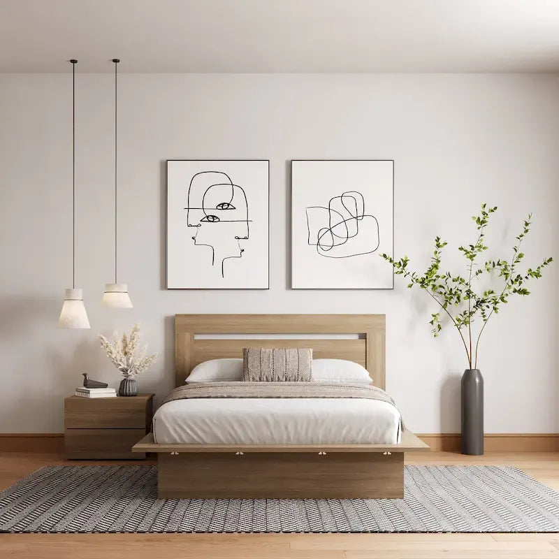 Set camera da letto Malibu 3 pezzi con letto, testiera e comodino