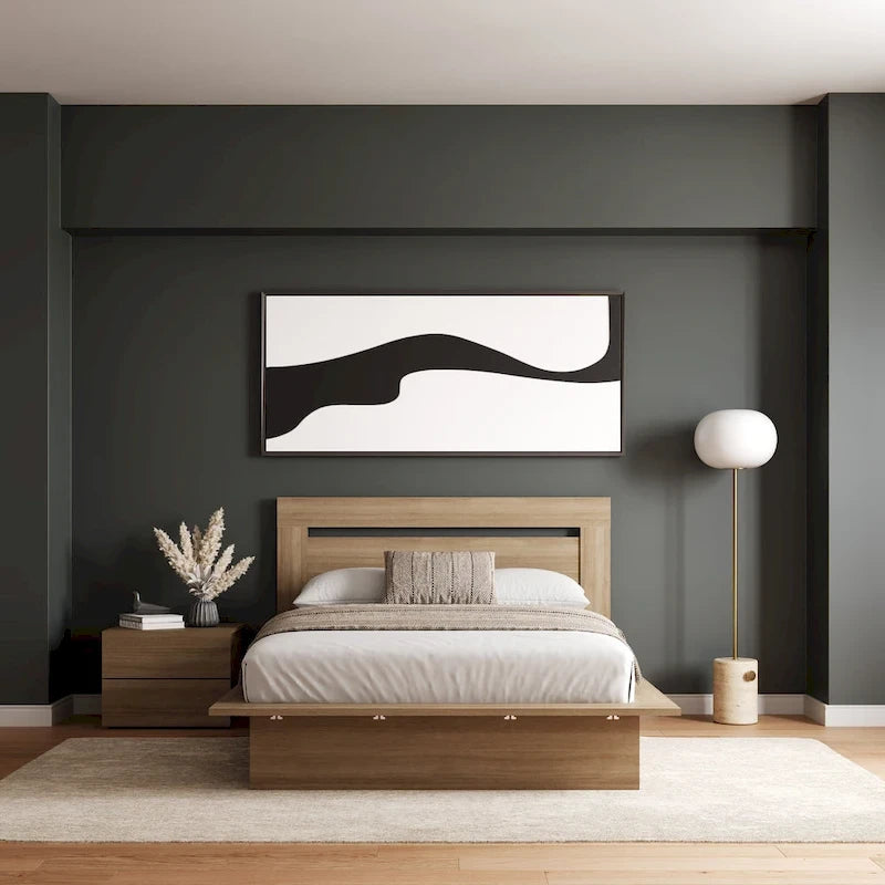 Set camera da letto Malibu 3 pezzi con letto, testiera e comodino