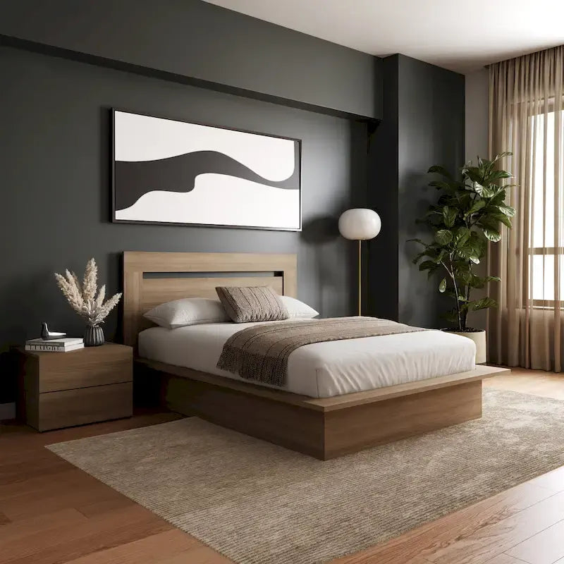 Set camera da letto Malibu 3 pezzi con letto, testiera e comodino