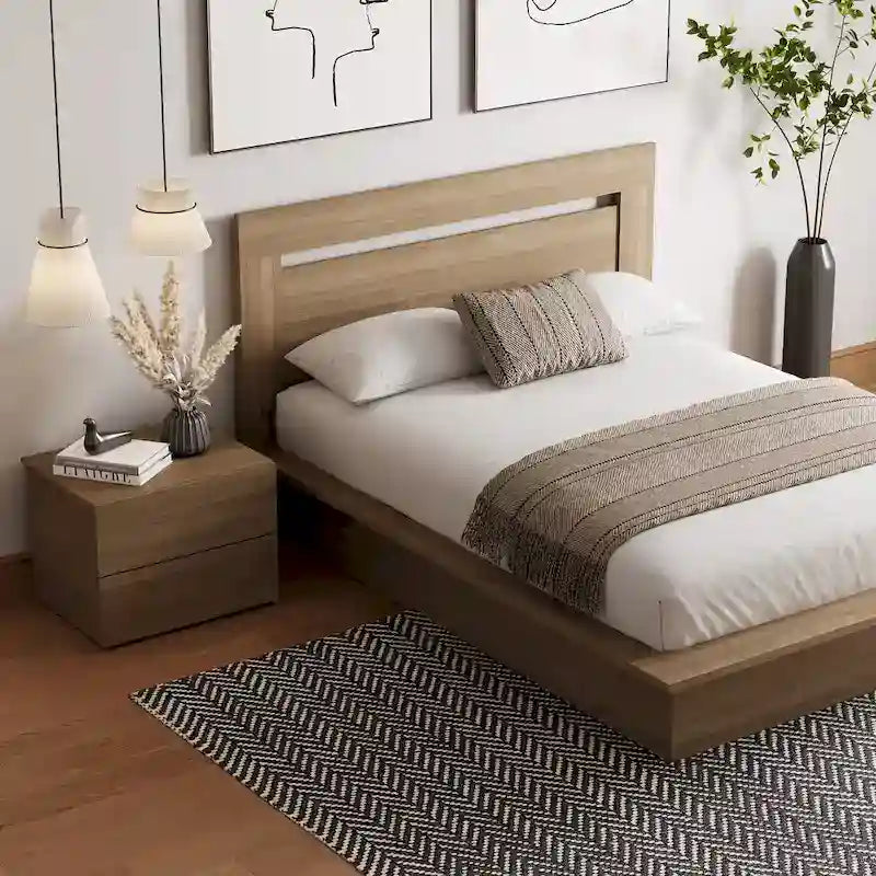 Set camera da letto Malibu 3 pezzi con letto, testiera e comodino