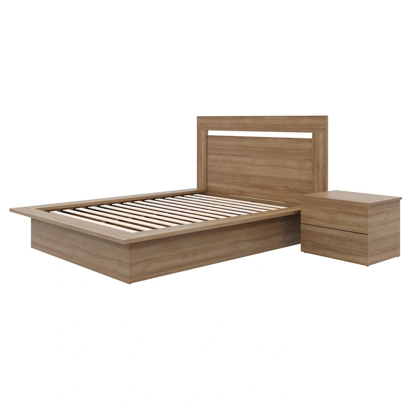 Set camera da letto Malibu 3 pezzi con letto, testiera e comodino