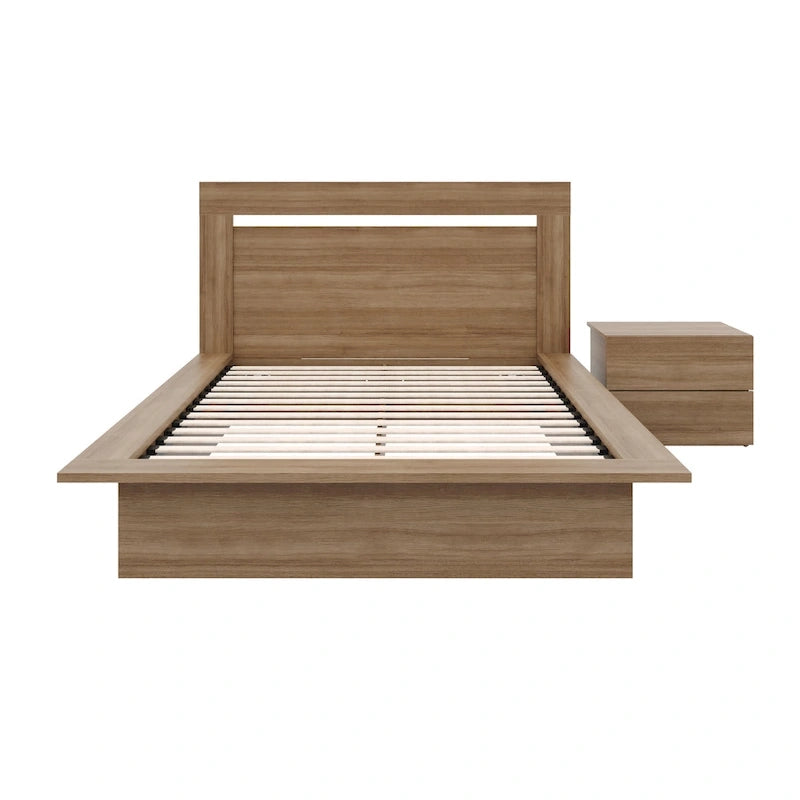 Set camera da letto Malibu 3 pezzi con letto, testiera e comodino