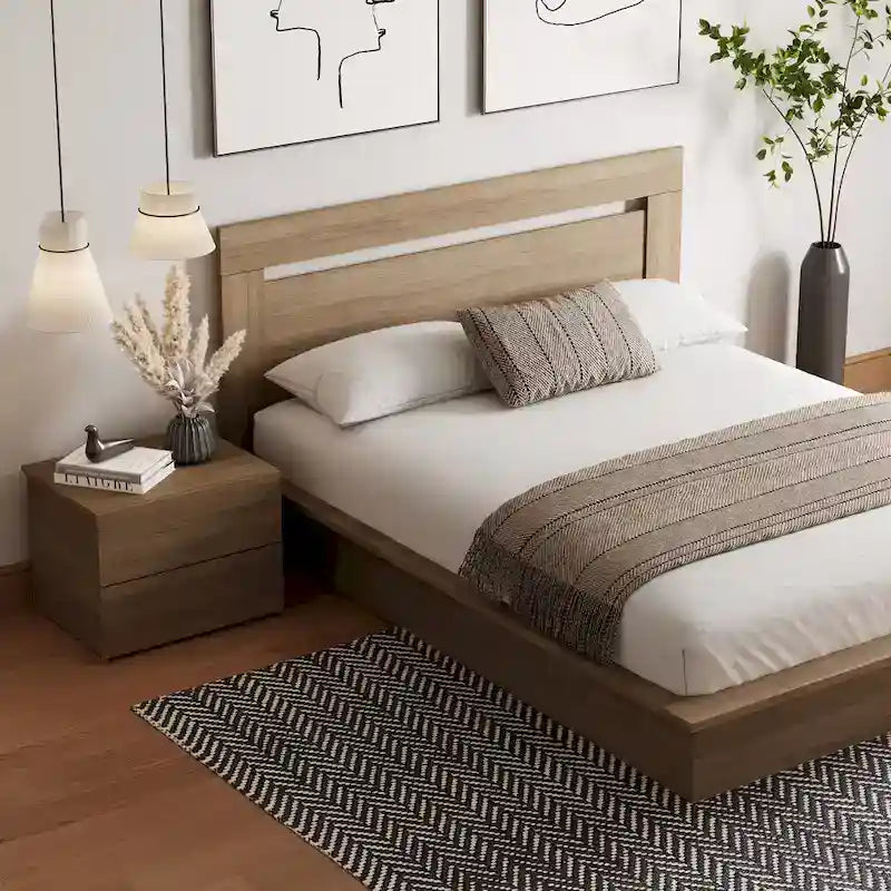 Set camera da letto Malibu 3 pezzi con letto, testiera e comodino