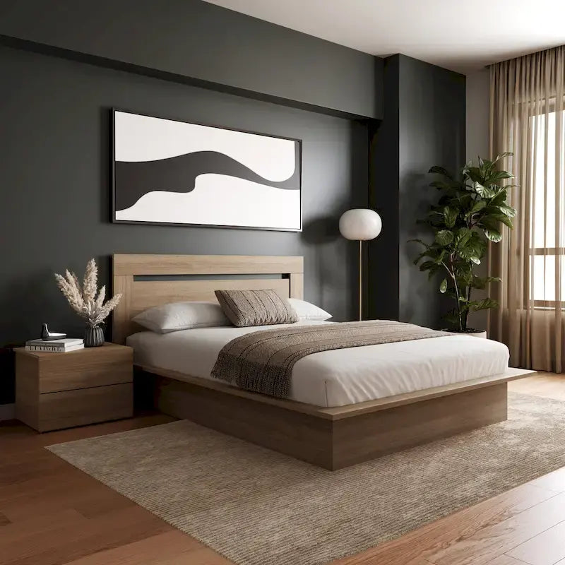 Set camera da letto Malibu 3 pezzi con letto, testiera e comodino