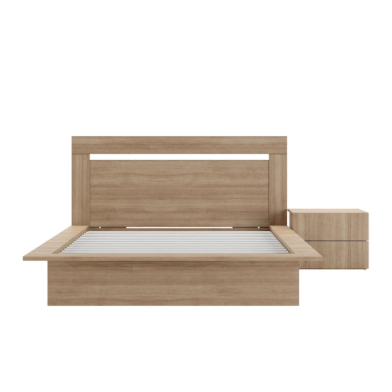Set camera da letto Malibu 3 pezzi con letto, testiera e comodino
