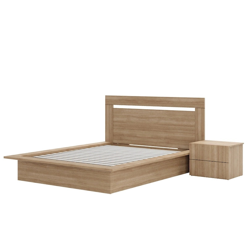 Set camera da letto Malibu 3 pezzi con letto, testiera e comodino