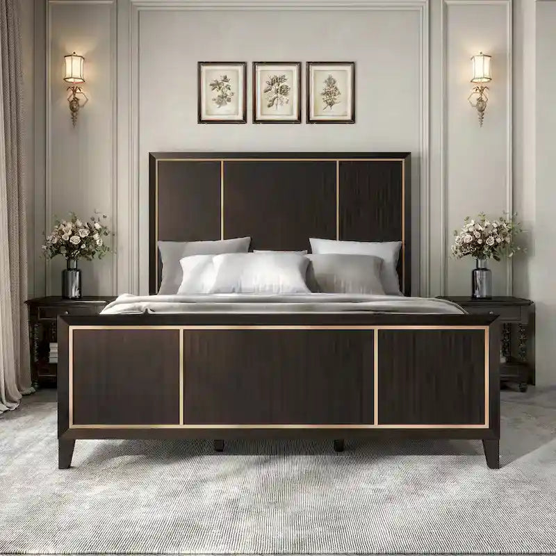 Furniture of America Nyx Modern Espresso Solid Wood Panel Bed