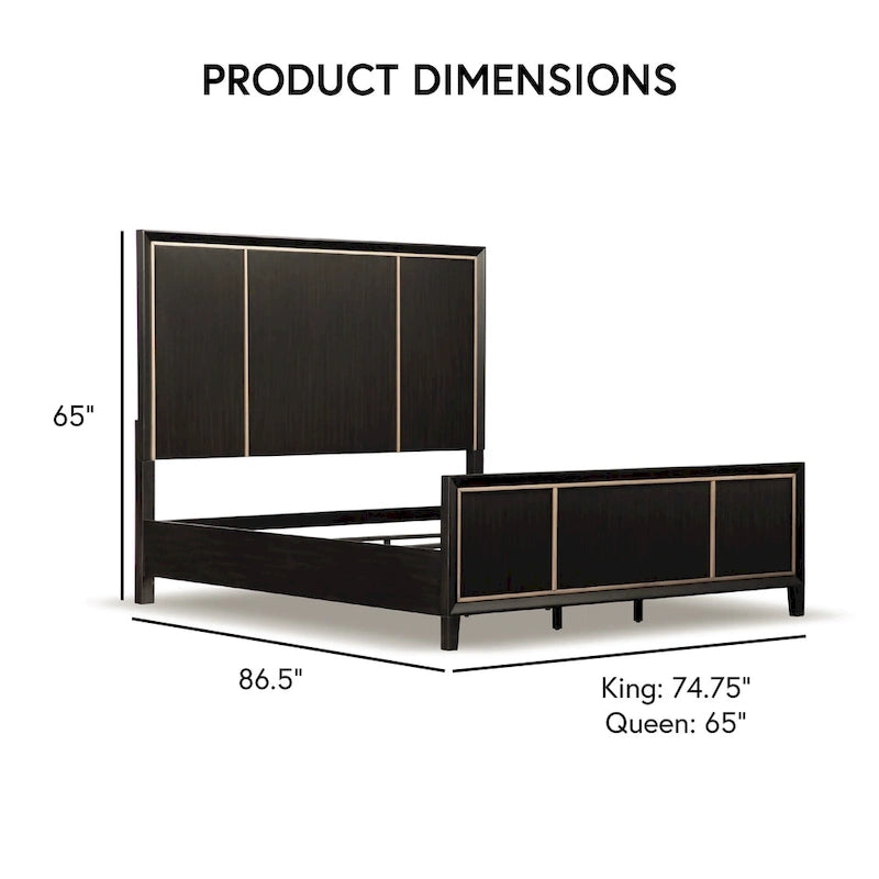 Furniture of America Nyx Letto a pannelli moderno in legno massiccio Espresso