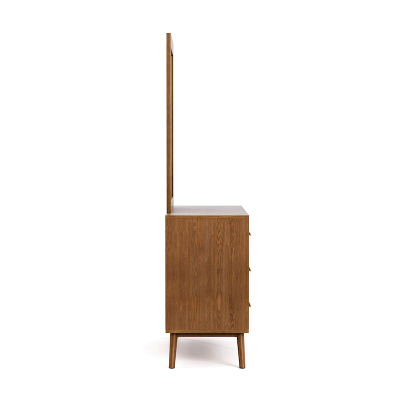 Set comò e specchio due pezzi Furniture of America Beau Midcentury noce
