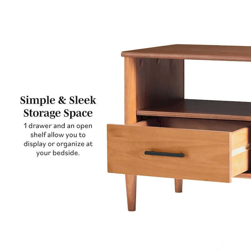 Middlebrook Designs Mid-Century Modern Solid Wood Spindle Nightstand (Set of 2)