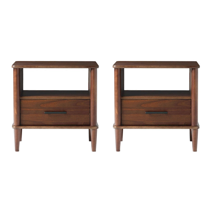 Middlebrook Designs Comodino in legno massello con fuselli stile metà secolo, set da 2