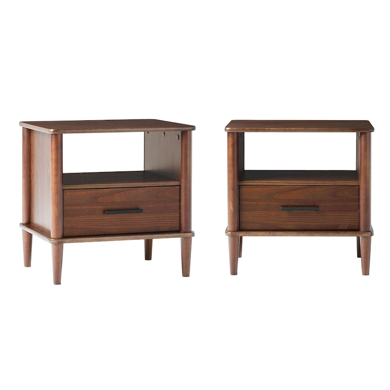 Middlebrook Designs Comodino in legno massello con fuselli stile metà secolo, set da 2