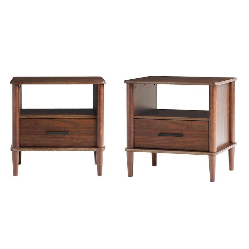 Middlebrook Designs Comodino in legno massello con fuselli stile metà secolo, set da 2