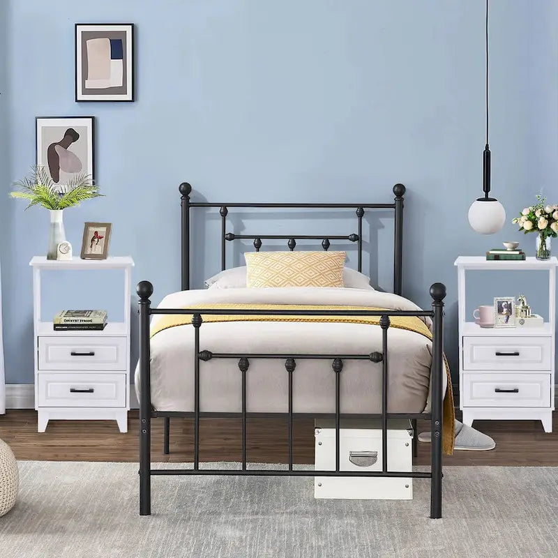 Comodini con mobiletto contenitore in legno bianco a 2 cassetti Royalcraft