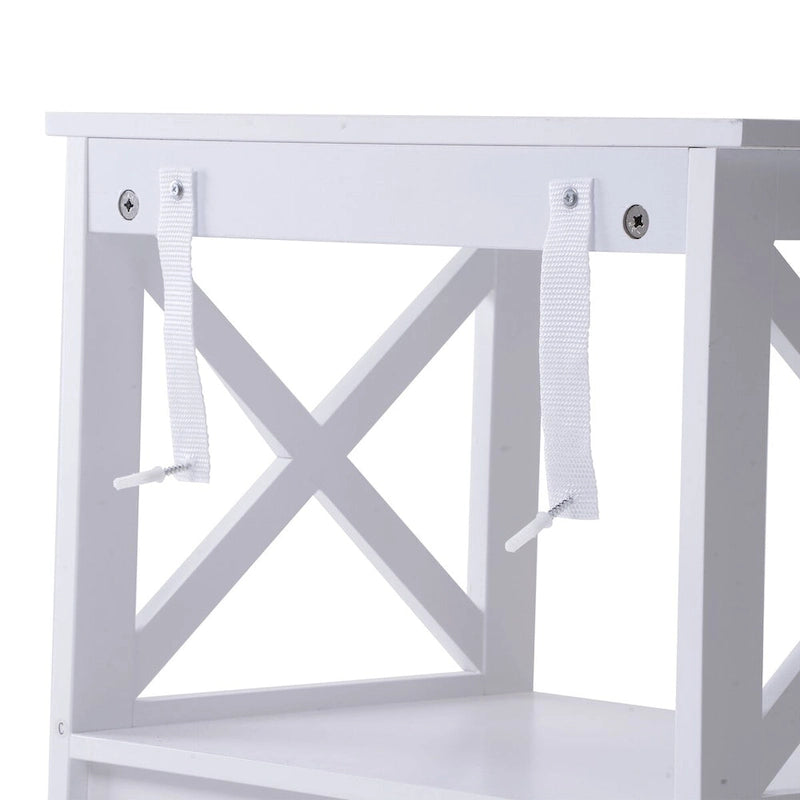 Comodini con mobiletto contenitore in legno bianco a 2 cassetti Royalcraft