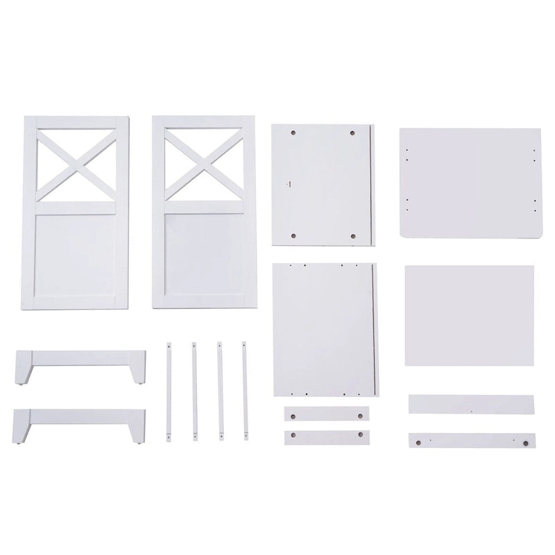 Comodini con mobiletto contenitore in legno bianco a 2 cassetti Royalcraft
