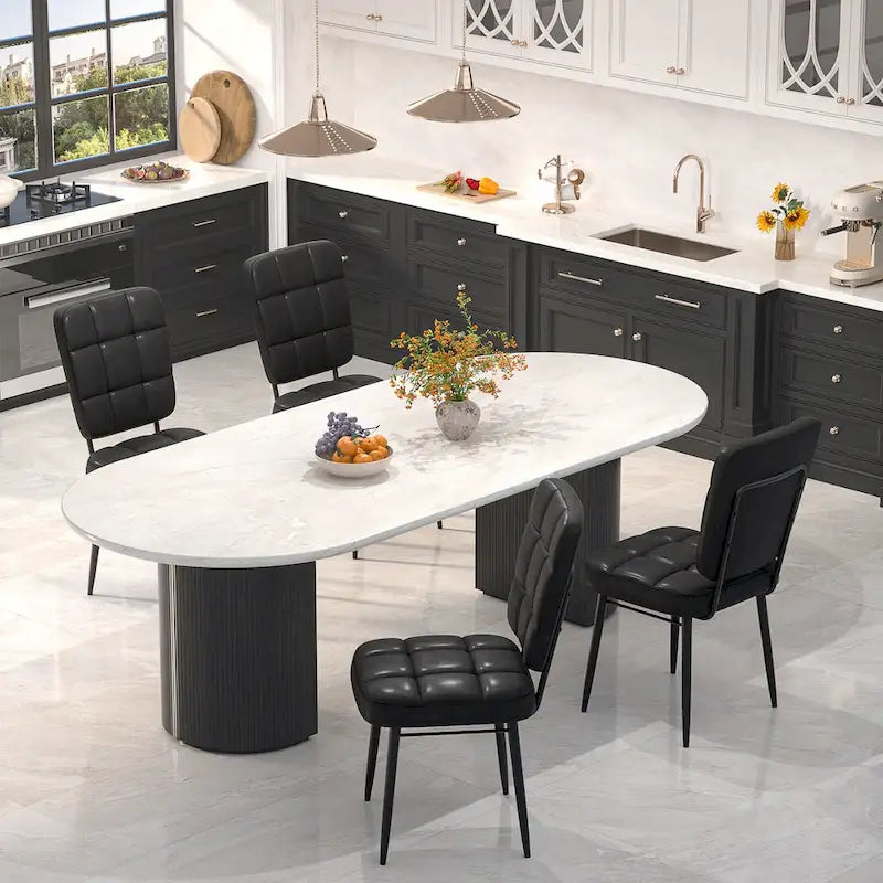 Sedie da Pranzo Moderne Set da 2/4/6/8, Sedie da Cucina Imbottite con Cuscino Spesso per Sala da Pranzo