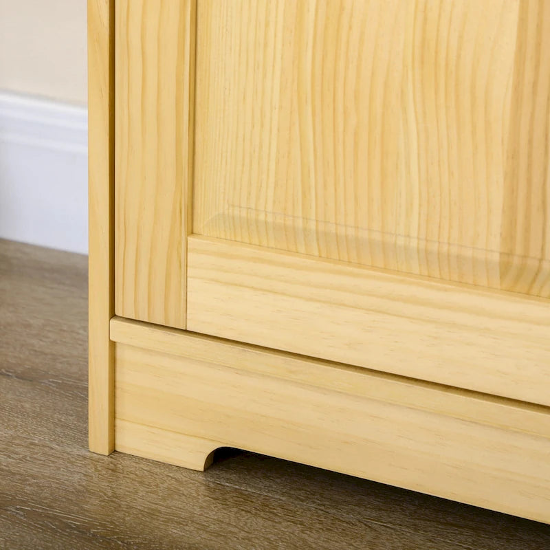 Credenza da cucina a 67 ante in legno di pino, armadietti a pavimento con ante e ripiani regolabili, meccanismo di chiusura ammortizzata