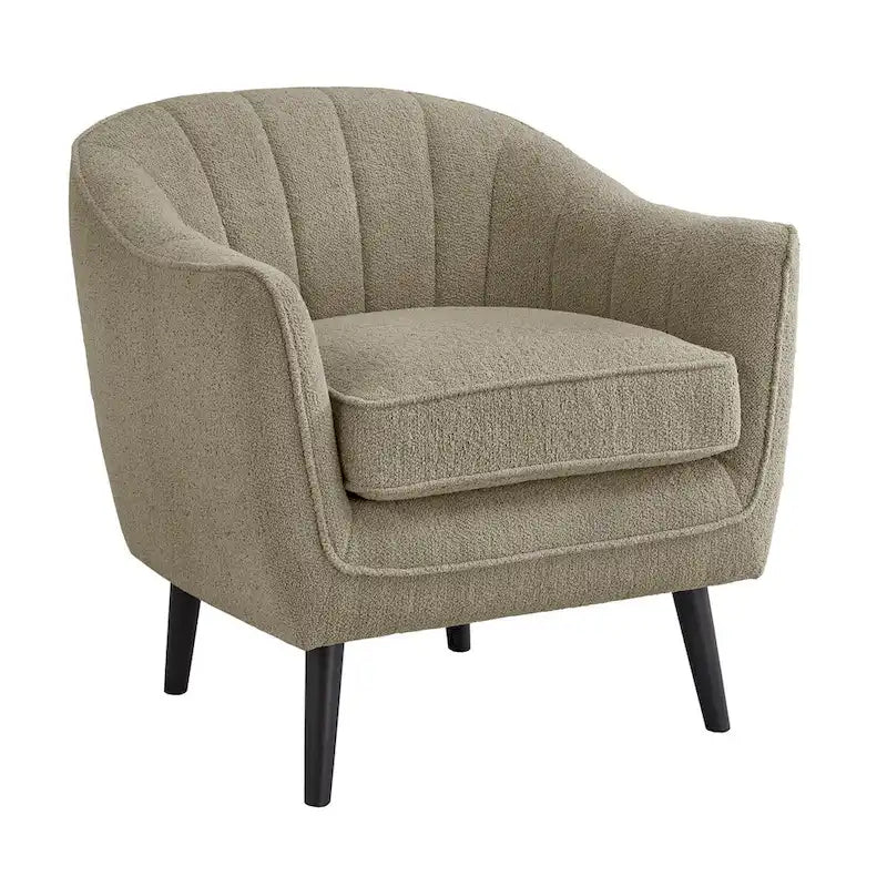 Poltrona Neath Mid-Century trapuntata a canali con rivestimento del cuscino rimovibile di iNSPIRE Q Classic
