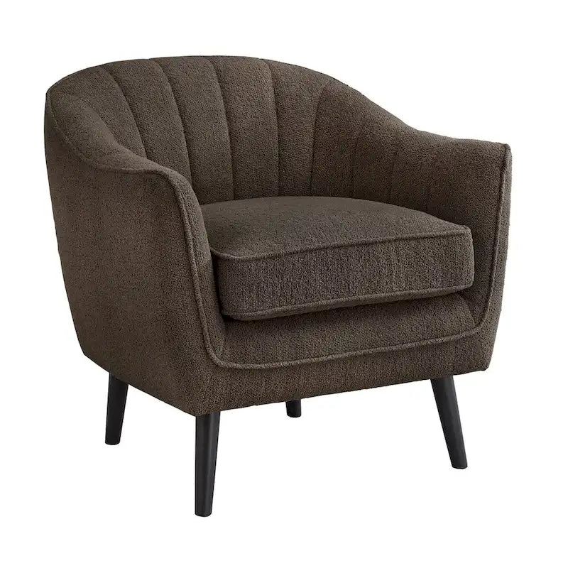 Poltrona Neath Mid-Century trapuntata a canali con rivestimento del cuscino rimovibile di iNSPIRE Q Classic