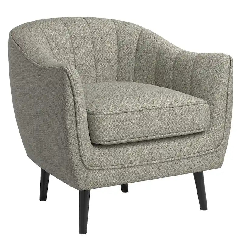 Poltrona Neath Mid-Century trapuntata a canali con rivestimento del cuscino rimovibile di iNSPIRE Q Classic