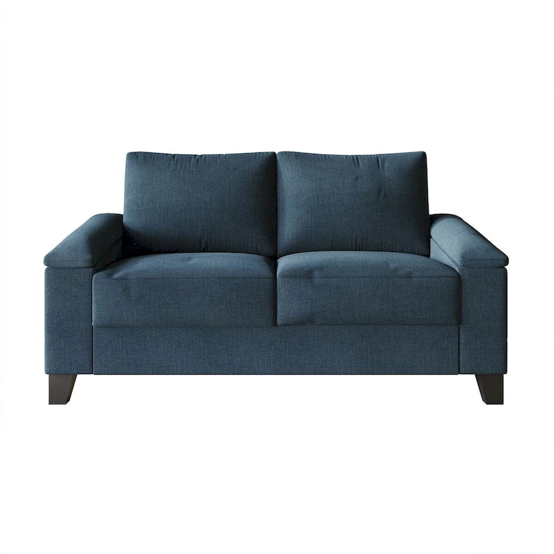 Divanetto imbottito in lino in stile semplice CraftPorch